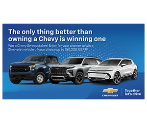 Enter to Win a New Chevrolet of Your Choice Worth Up to $50,000!