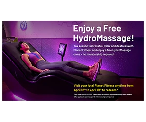 Enjoy a Free HydroMassage at Planet Fitness – April 12-19!