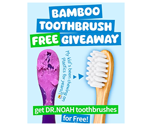 Claim Your Free Dr. NOAH Bamboo Toothbrushes - 2-Pack with No Microplastics!