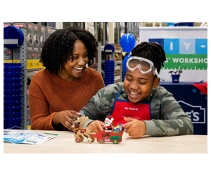 Get Your Free Sleigh Ride Toy Build Kit at Lowe’s Kids’ Workshop!