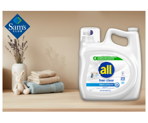 Get Your Free all® free clear Fabric Softener & Dryer Sheets!